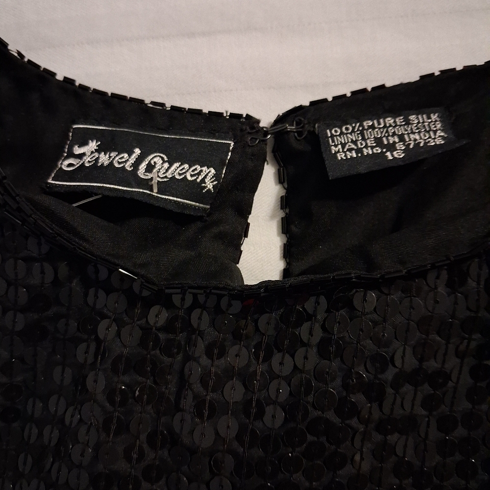 Vintage Black Sequin Women's Top Size 16 - Picture 11 of 13